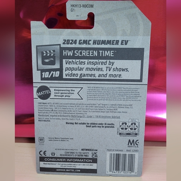 Hot Wheels Screen Time 10/10 2024 GMC Hummer EV Barbie The Movie 1:64 scale - Picture 2 of 4